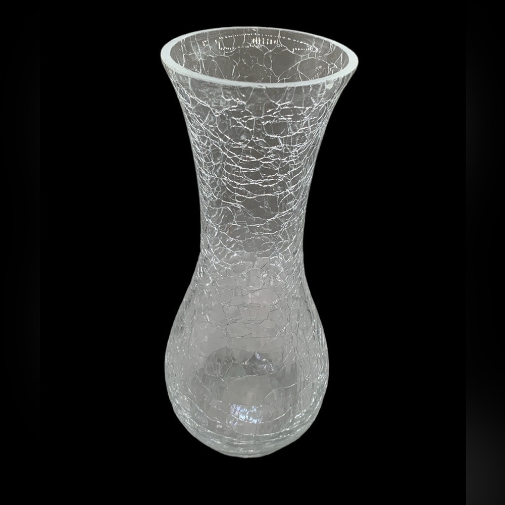 Crackle Glass Vase - clear. No imperfections.